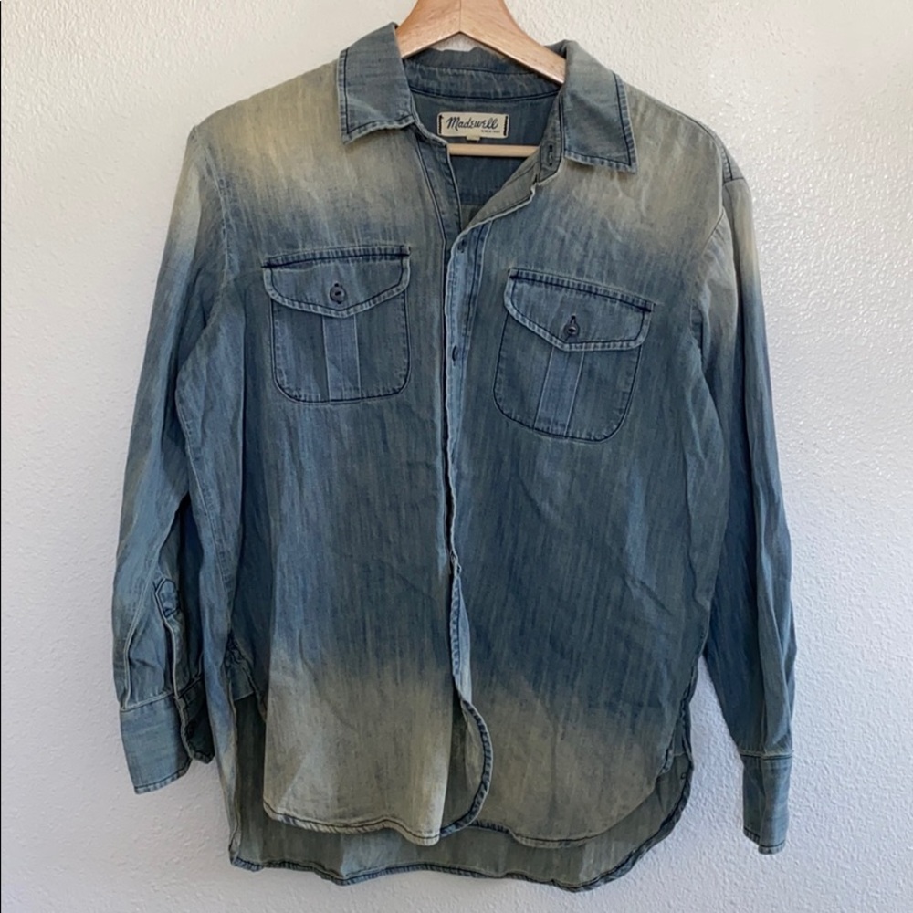 Madewell Bleached Denim Button Up Shirt